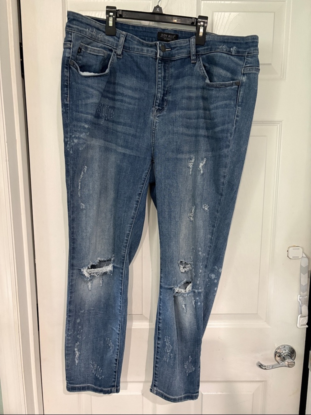 Judy Blue Distressed Blue Boyfriend Jeans